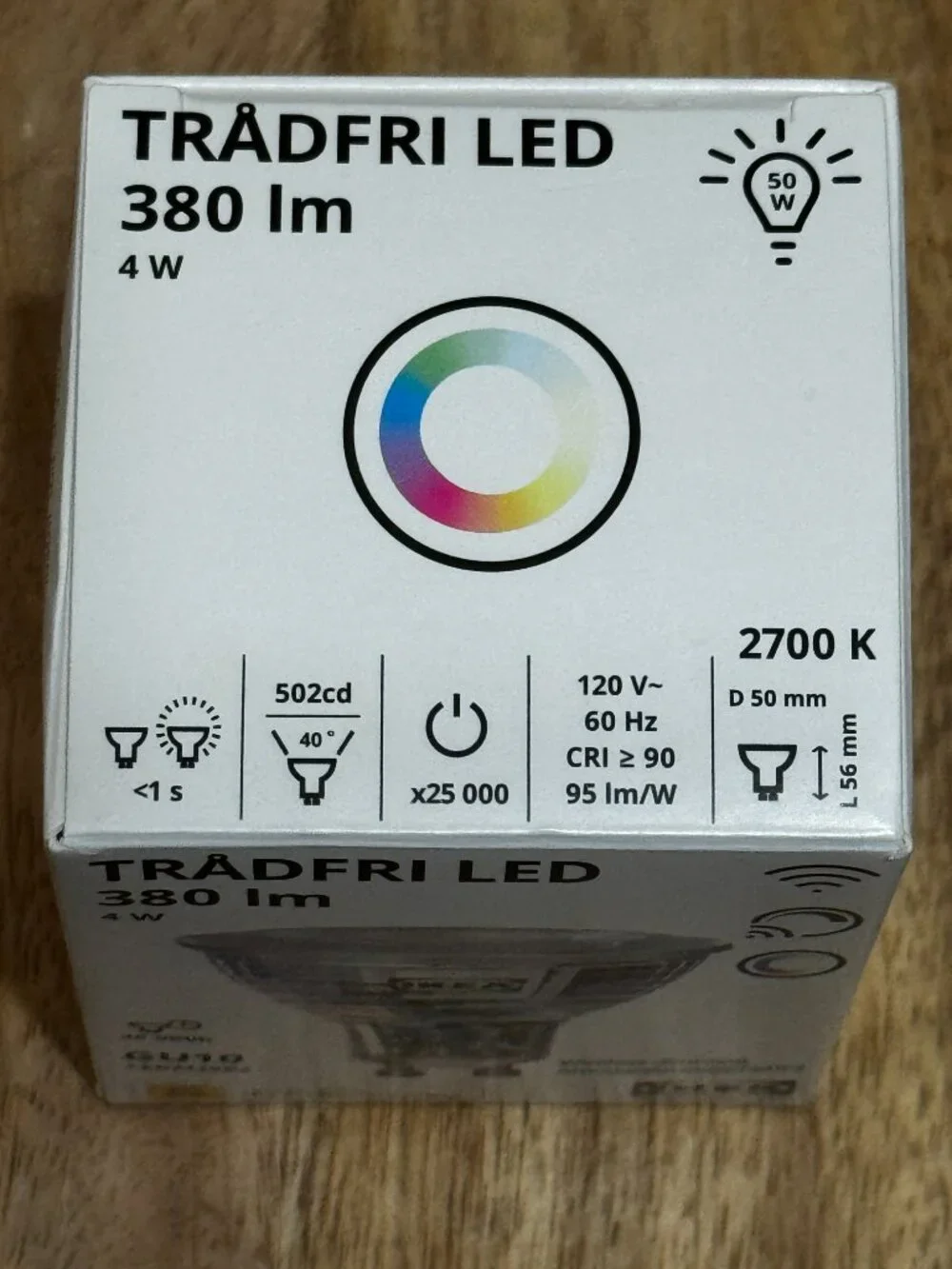 IKEA TRÅDFRI LED Bulb GU10 380 Lumen, Dimmable, Color White Spectrum 005.474.82
